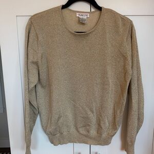 Talbots Gold Sparkly Crewneck Sweater